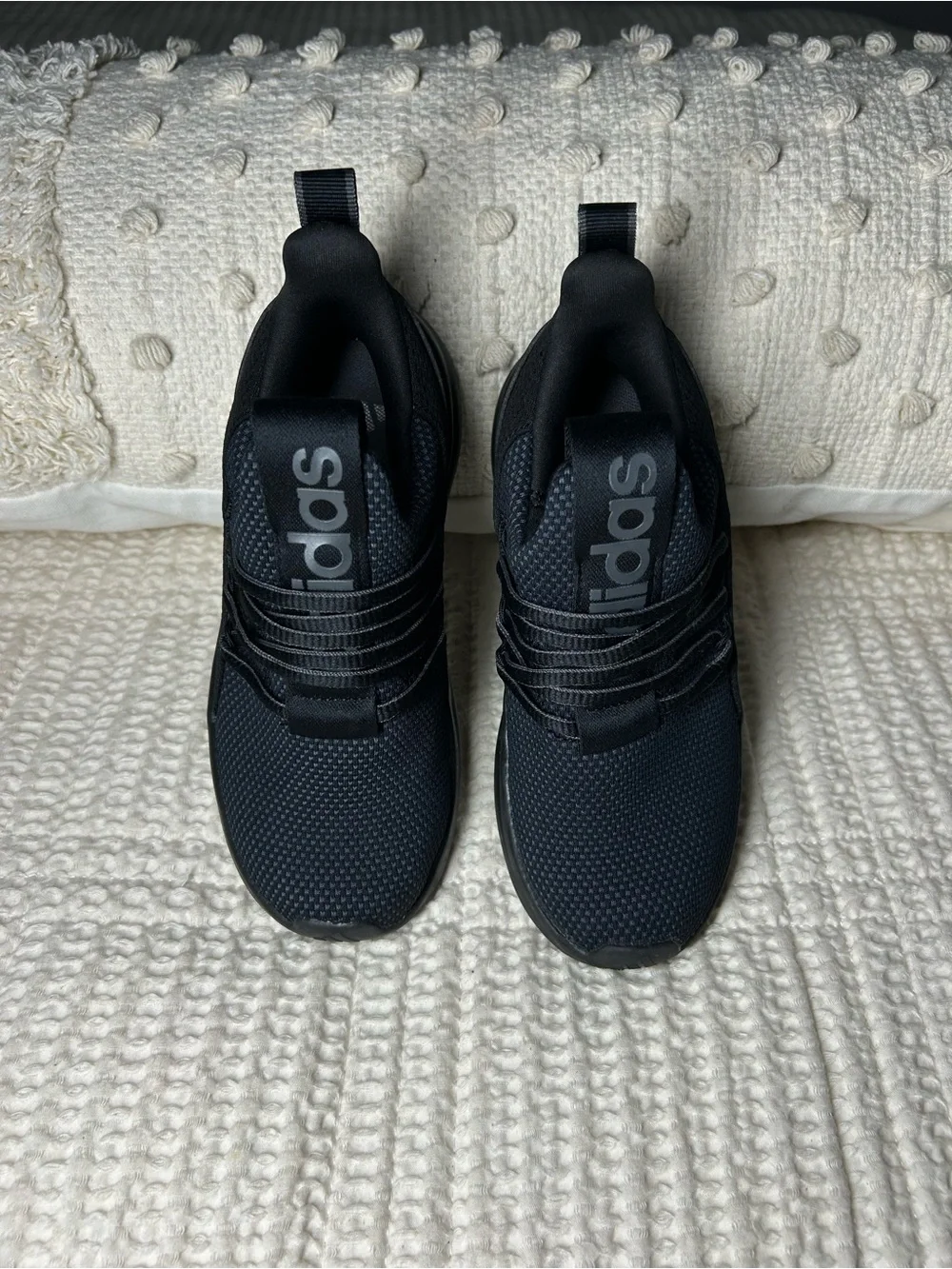 Adidas Bluish/Black Slip-On Athletic Sneakers
